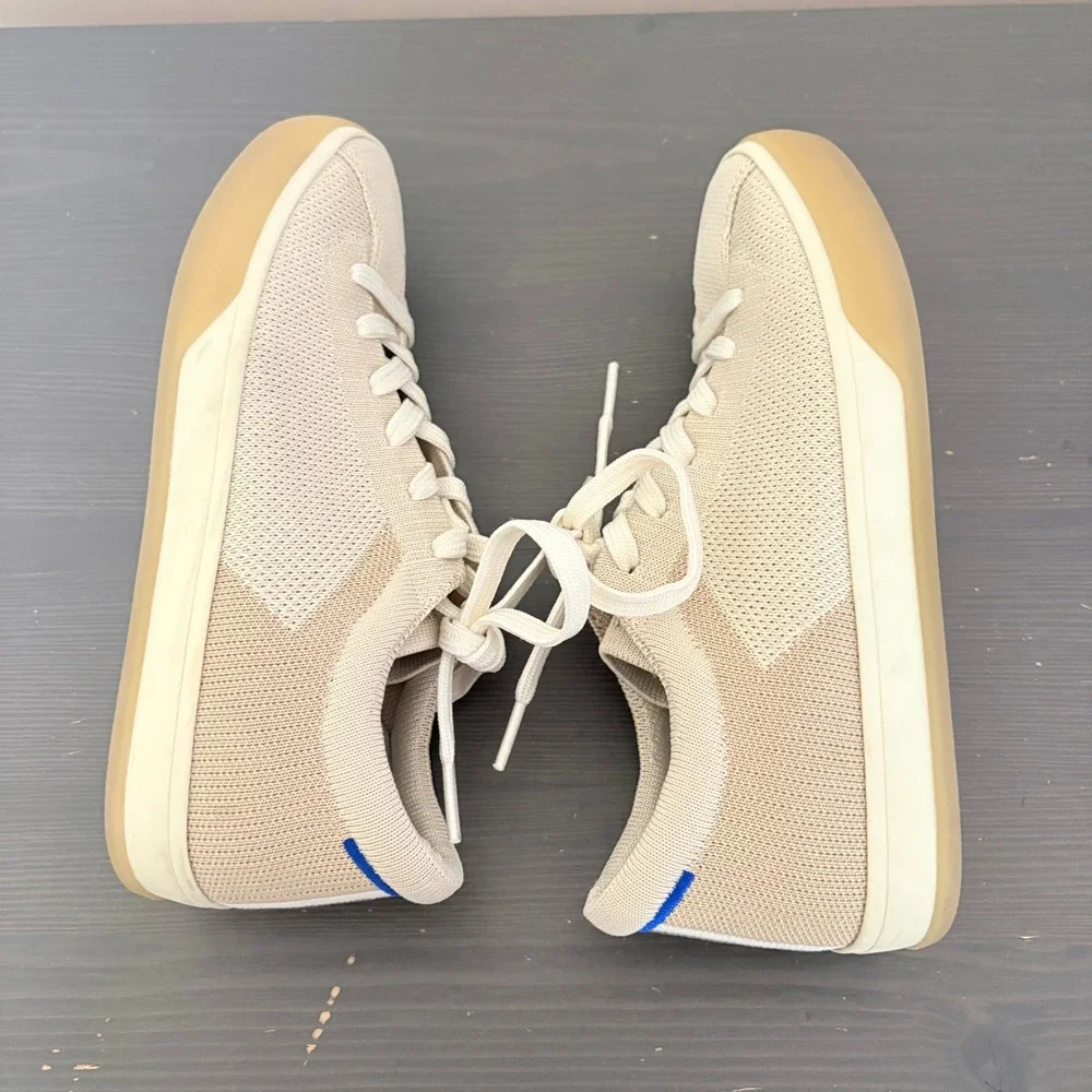 Rothy's Sneakers The Lace Up Size 6 Light Beige Knit Sustainable Biscuit
